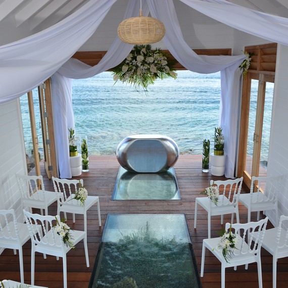 Sandals Resorts' first overwater wedding chapel in the Caribbean, interior Sandals Resorts' first overwater wedding chapel in the Caribbean, interior