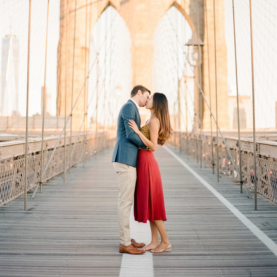 destination engagement couple kiss brooklyn bridge sunrise destination engagement couple kiss brooklyn bridge sunrise
