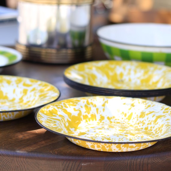 Sunny yellow plates found at the flea market